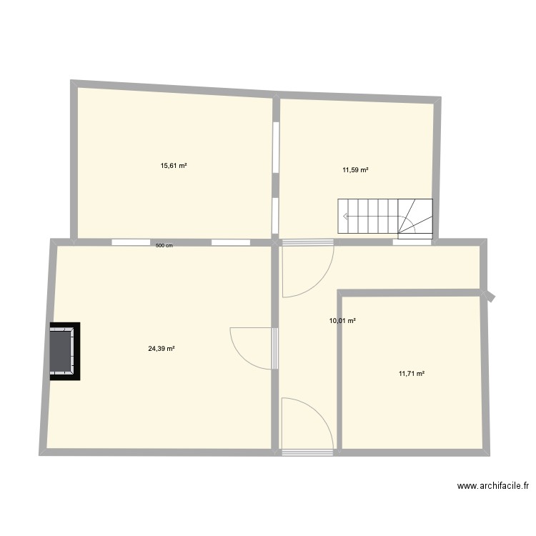 plan jean moulin RDC version 1. Plan de 5 pièces et 73 m2