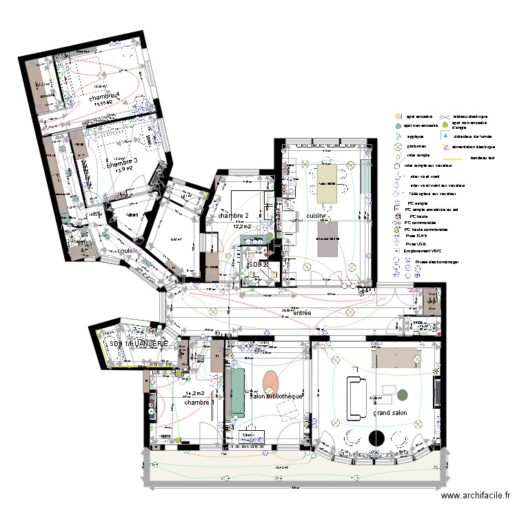 appartement THILLOY PROJET plan électrique 06 06 18. Plan de 0 pièce et 0 m2