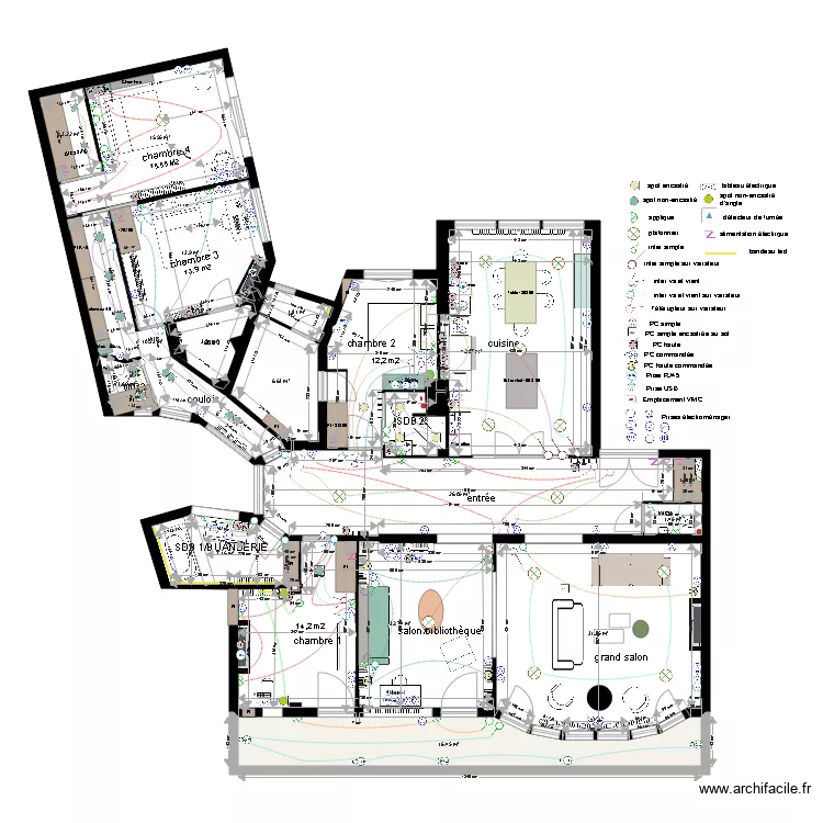 appartement THILLOY PROJET plan &eacute;lectrique 06 06 18. Plan de 