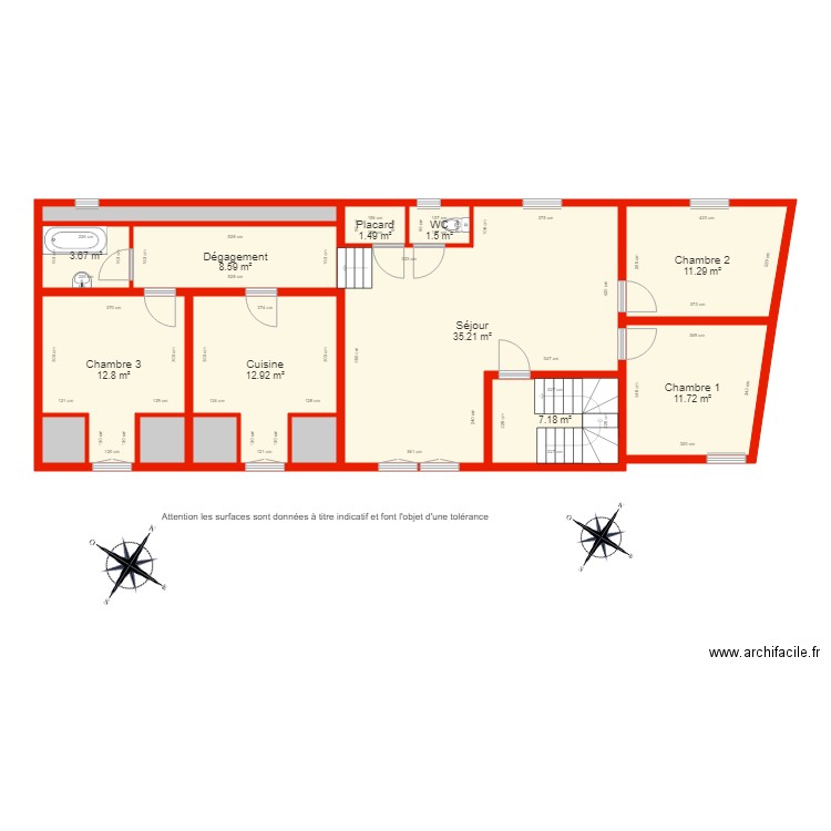 BI 3240 appartement étage côté. Plan de 0 pièce et 0 m2