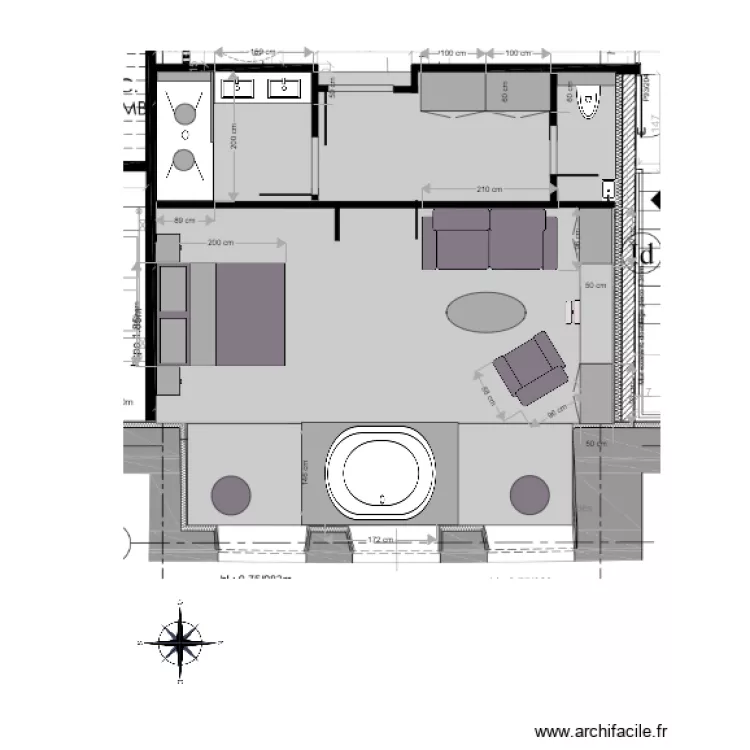 CHAMBRE 8D. Plan de 