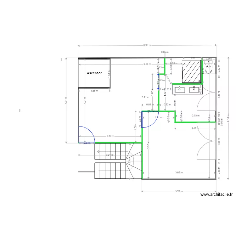 Planta1 Hab Gran Murs a construir. Plan de 