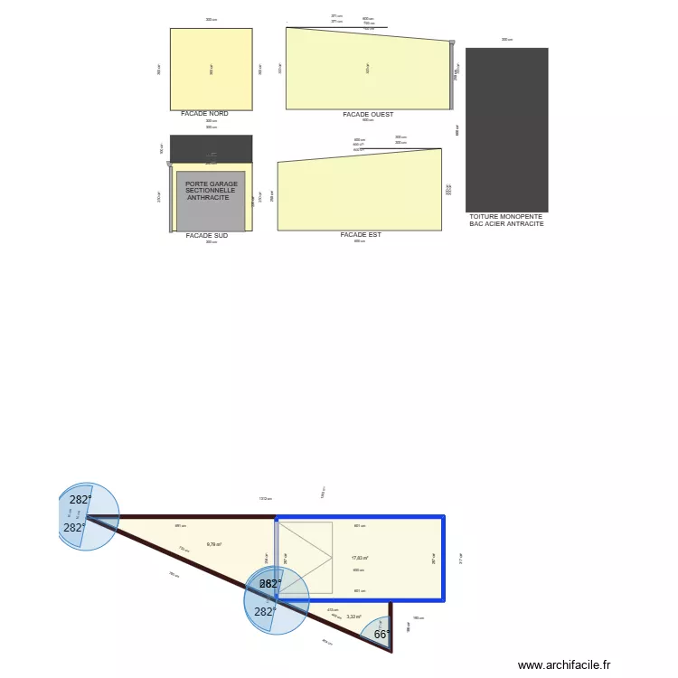 FACADE GARAGE. Plan de 