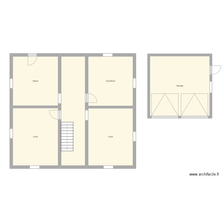 Croquis HUGENEL Sous sol et garage. Plan de 0 pièce et 0 m2