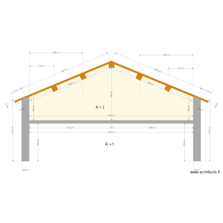 Coupe comble Romanéche. Plan de 0 pièce et 0 m2