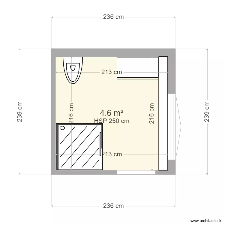Sdb &eacute;tage. Plan de 