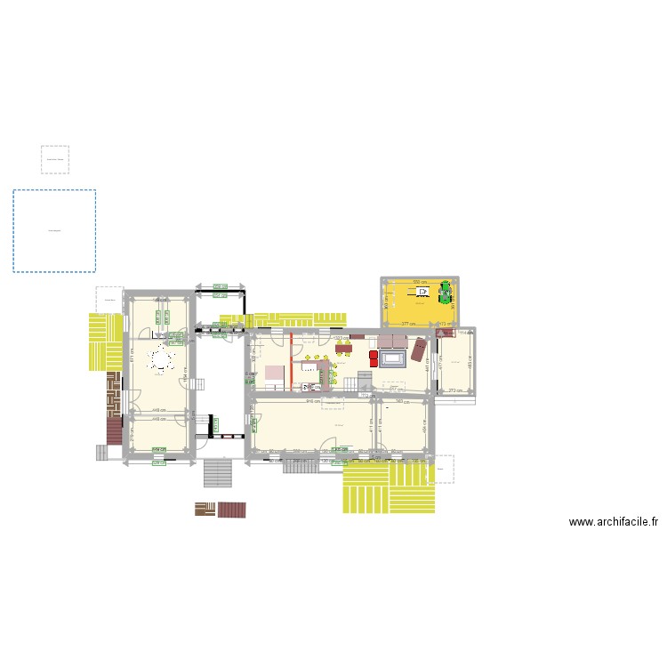 plan masse rdc basic. Plan de 5 pièces et 195 m2