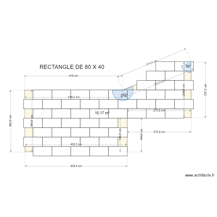 TERRASSE final. Plan de 1 pièce et 16 m2