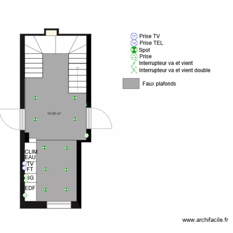 Villa madeleine hall d entr&eacute;e R1. Plan de 