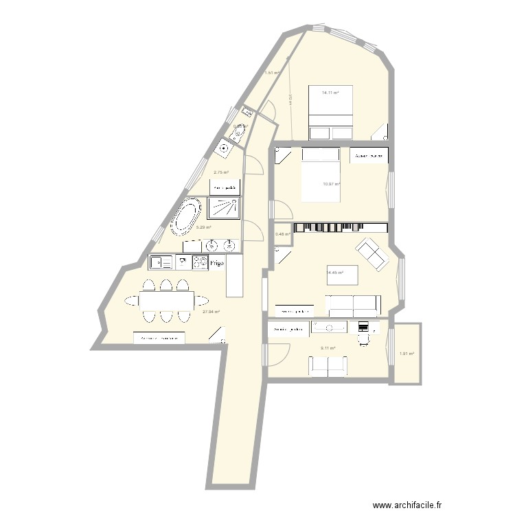 tolbiac 13eme plan C. Plan de 0 pièce et 0 m2