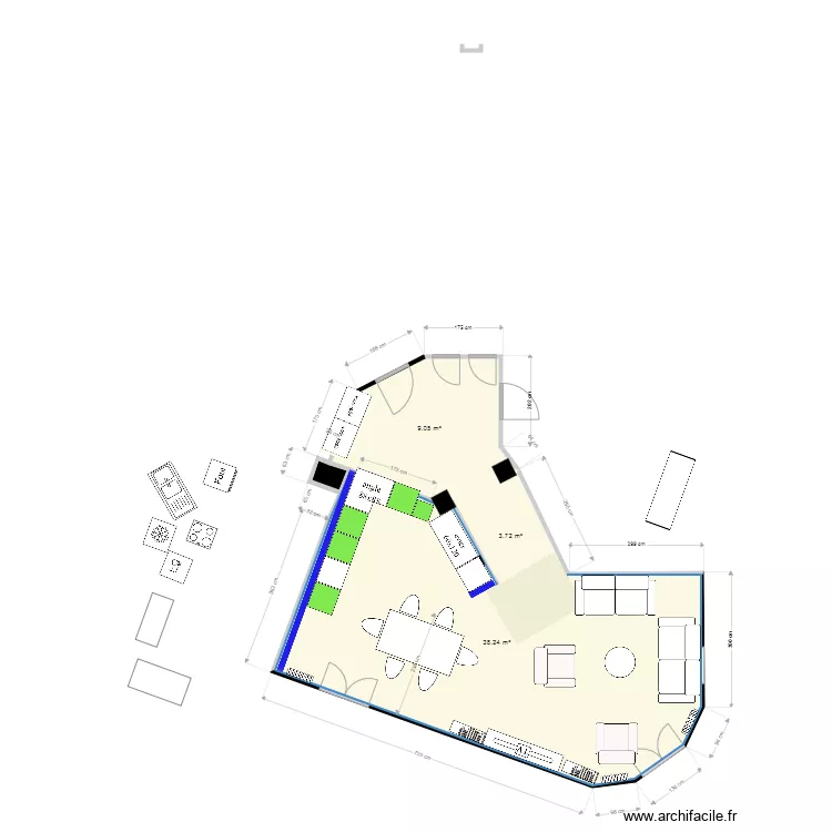 cuisine nouveau 2123. Plan de 