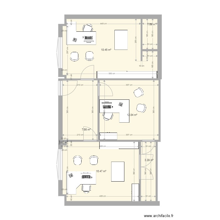 Bureau 1. Plan de 0 pièce et 0 m2