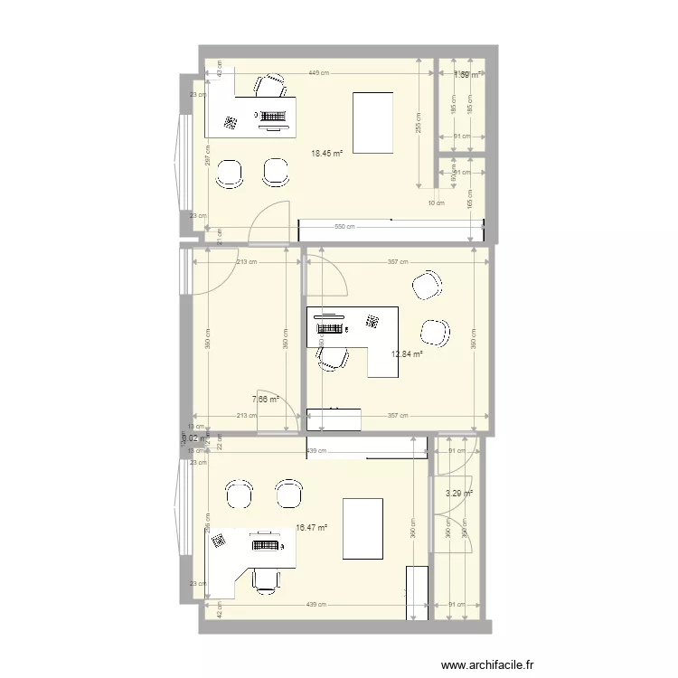 Bureau 1. Plan de 