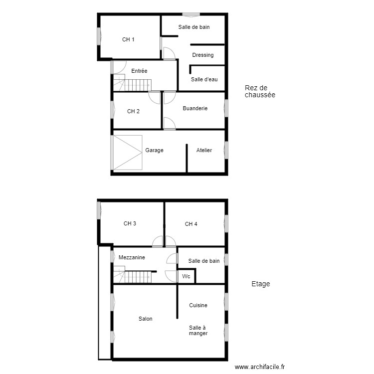 Croquis maison BADELINO. Plan de 0 pièce et 0 m2