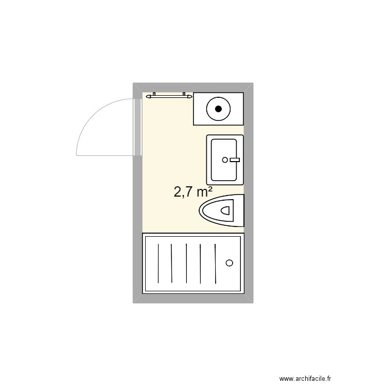 GARREL. Plan de 1 pièce et 3 m2