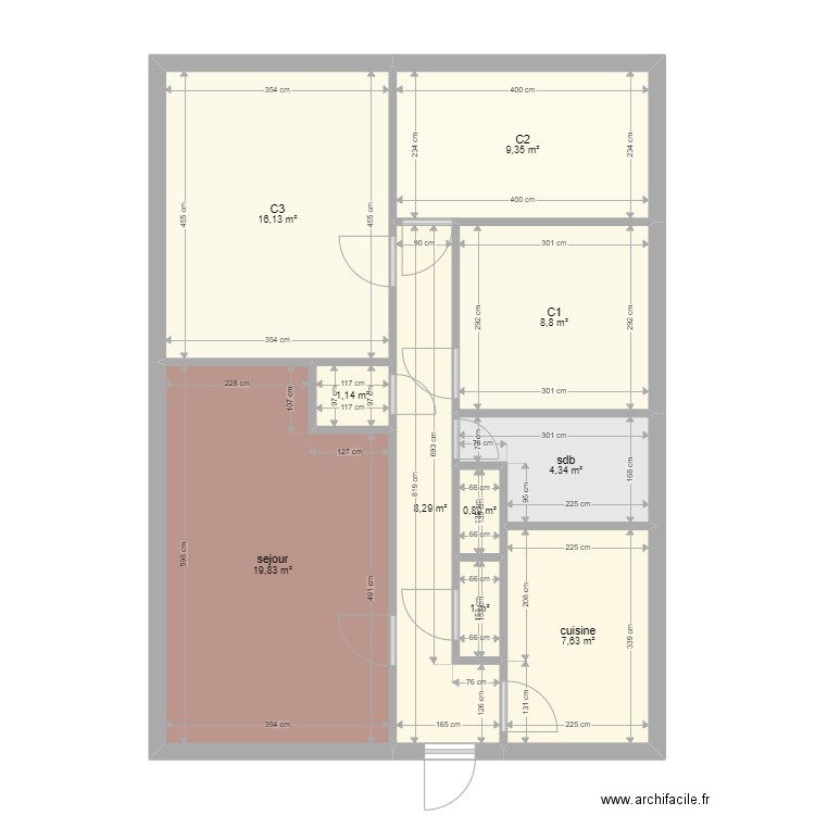 Maison Jeremy Aurore. Plan de 10 pièces et 77 m2