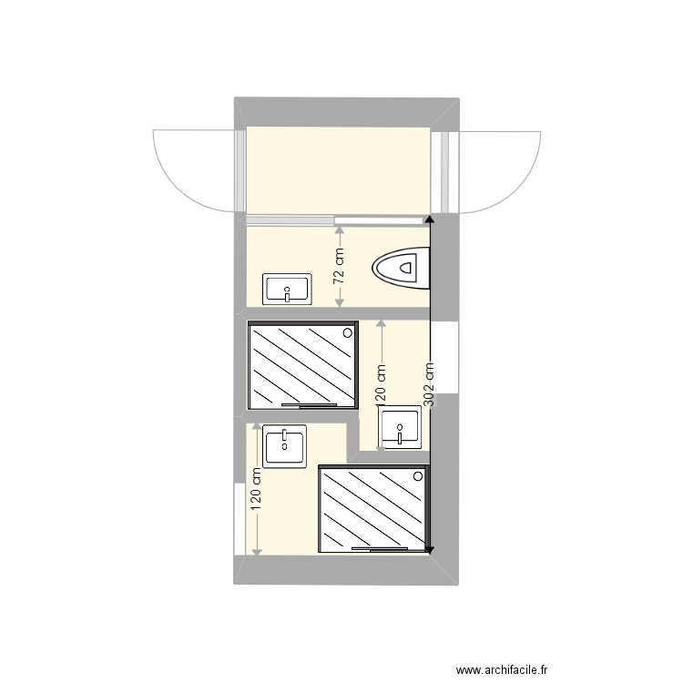 salle de bain ceglie. Plan de 1 pièce et 6 m2