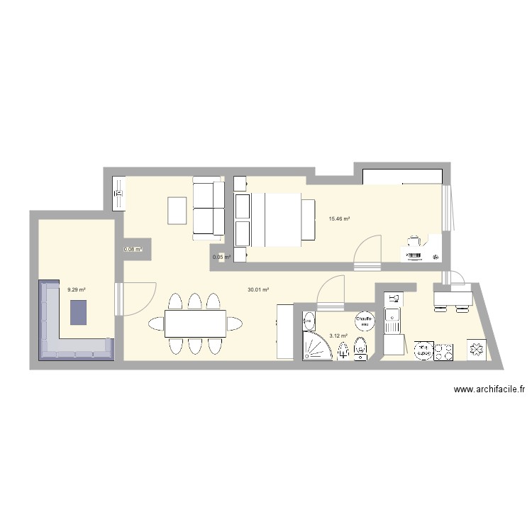 Projet appart. Plan de 0 pièce et 0 m2