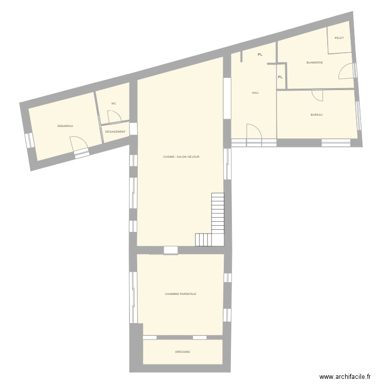 PALARDY RDC AMIANTE. Plan de 13 pièces et 346 m2