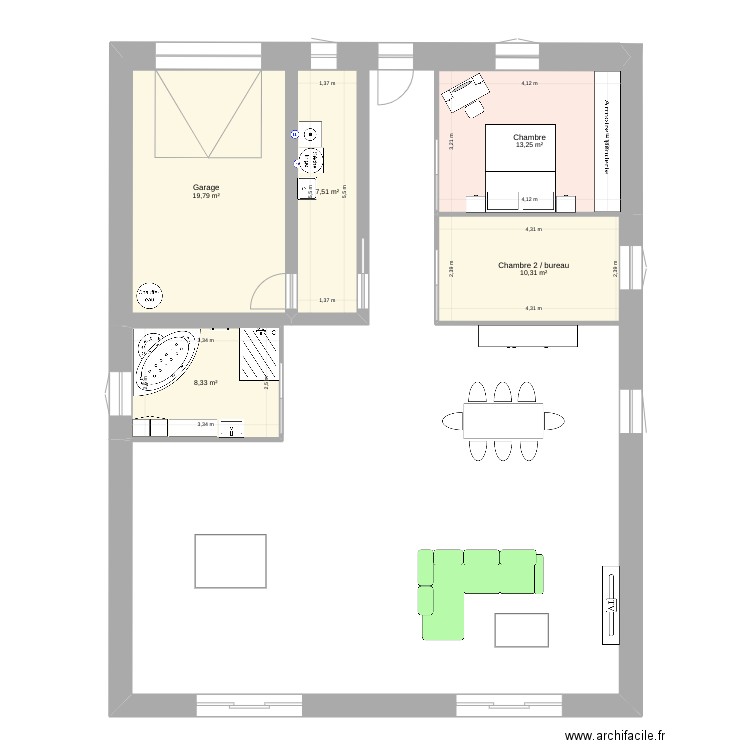 maison garage. Plan de 0 pièce et 0 m2