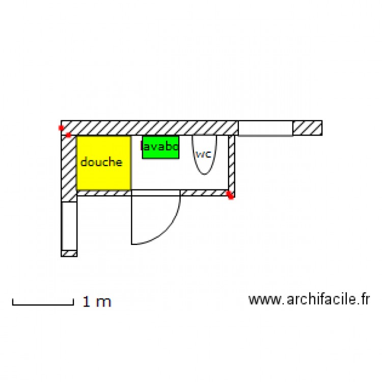 douche. Plan de 0 pièce et 0 m2