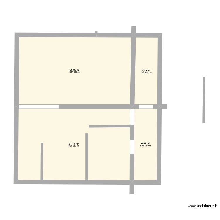 B3 R1 -2. Plan de 4 pièces et 74 m2