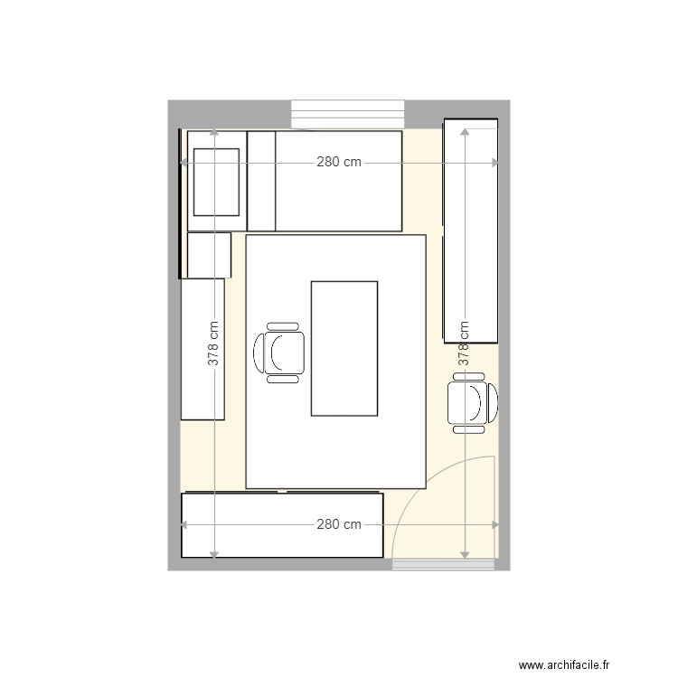 BUREAU G2. Plan de 1 pièce et 11 m2