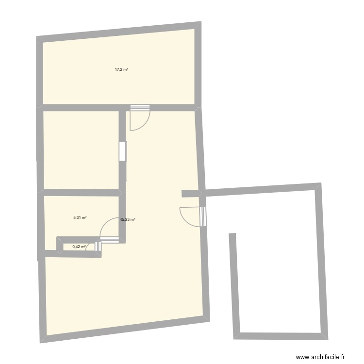 MAISON PERAUX. Plan de 4 pièces et 68 m2