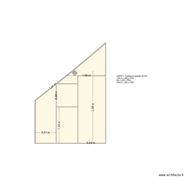 DRESSING 8. Plan de 3 pièces et 4 m2