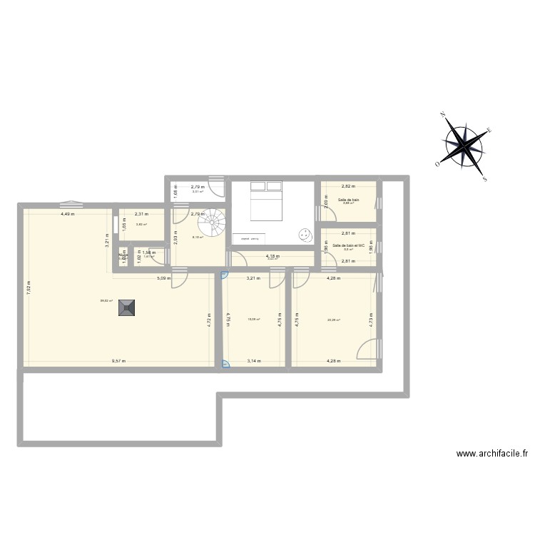 plan maison 2026 n°2. Plan de 11 pièces et 127 m2