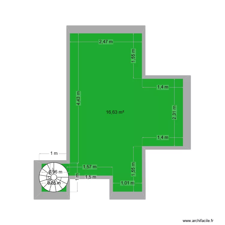 COPRO GUILLOT PARIS 16 MEZZANINE EXISTANT. Plan de COPRO GUILLOT PARIS 16 MEZZANINE EXISTANT. Plan de