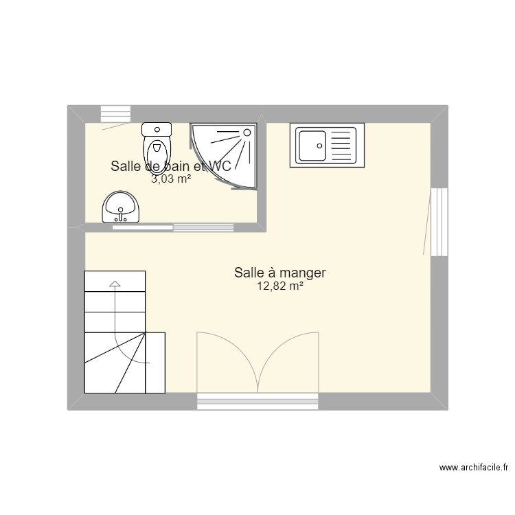 Celerier. Plan de 4 pièces et 32 m2