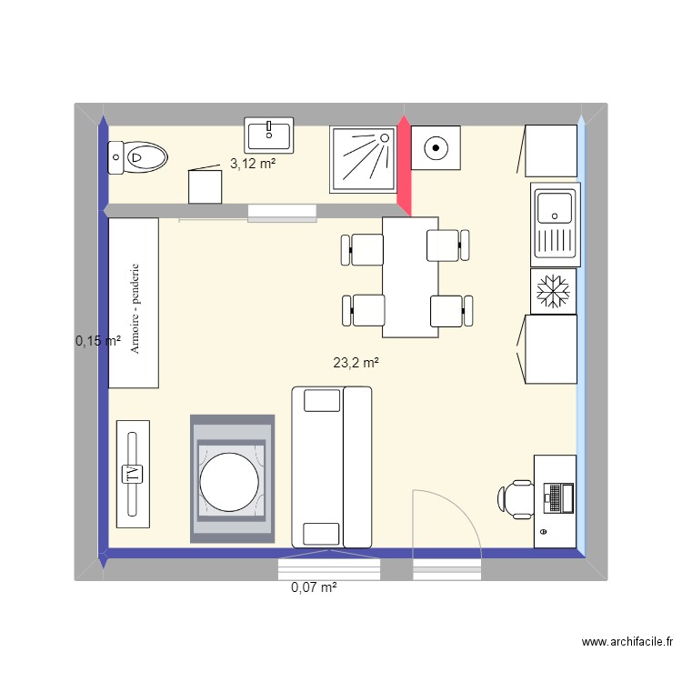 studio n 60. Plan de 0 pièce et 0 m2