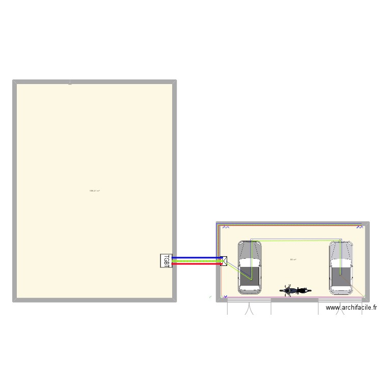 elec mialon. Plan de 2 pièces et 208 m2