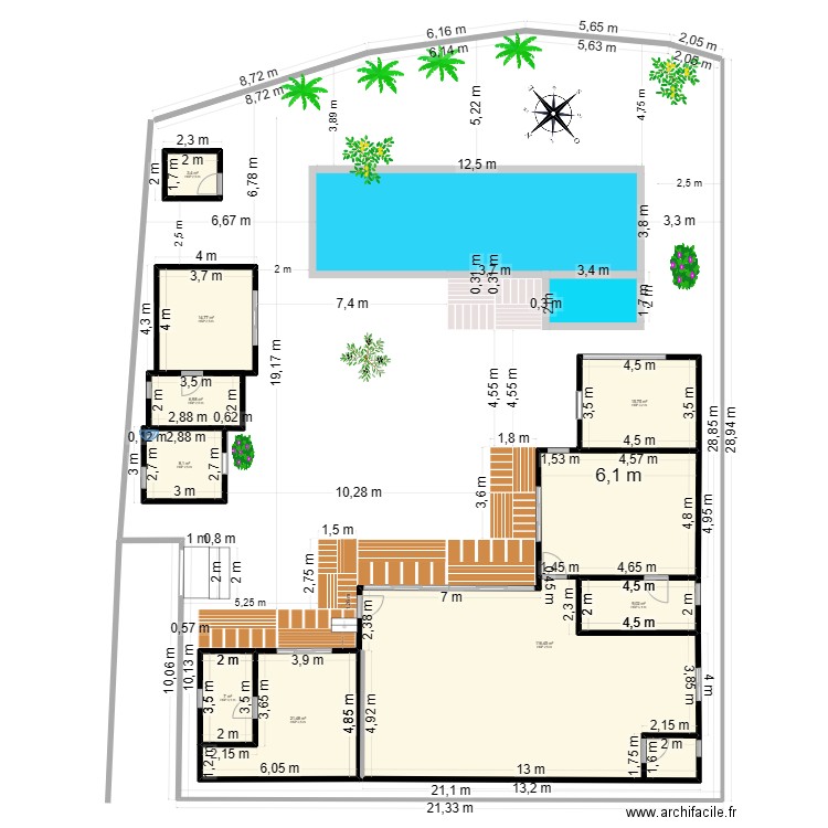 Villa 1 - NEWPOOL Kanan Decale. Plan de 9 pièces et 203 m2