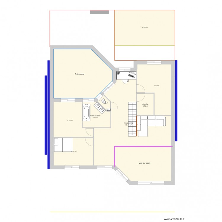 cuisine triangle cellier. Plan de 0 pièce et 0 m2