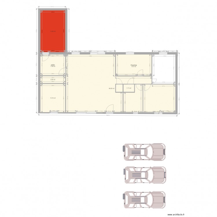 projet maison. Plan de 7 pièces et 114 m2