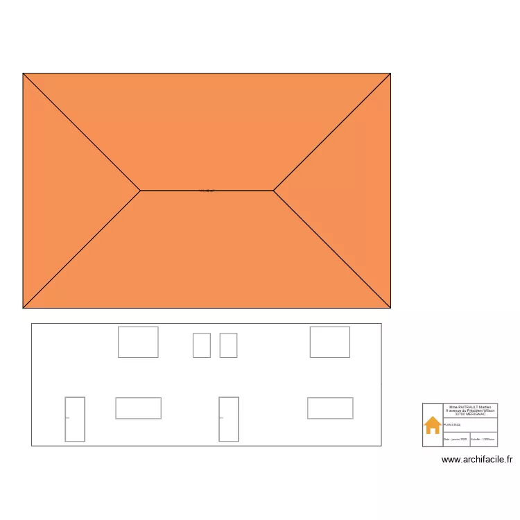 PLAN PAITRAULT Martine - FACADE EST. Plan de PLAN PAITRAULT Martine - FACADE EST. Plan de