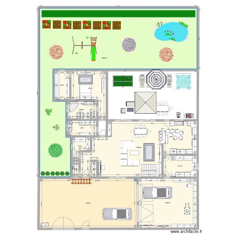 PLAN AC 33. Plan de 18 pièces et 634 m2