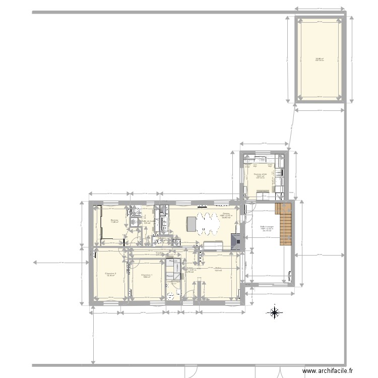 Maison CE 1. Plan de 14 pièces et 227 m2