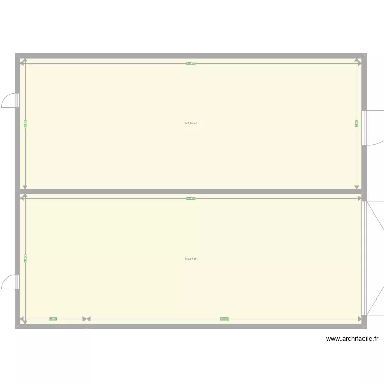 LOCAL300M2 mesure. Plan de 