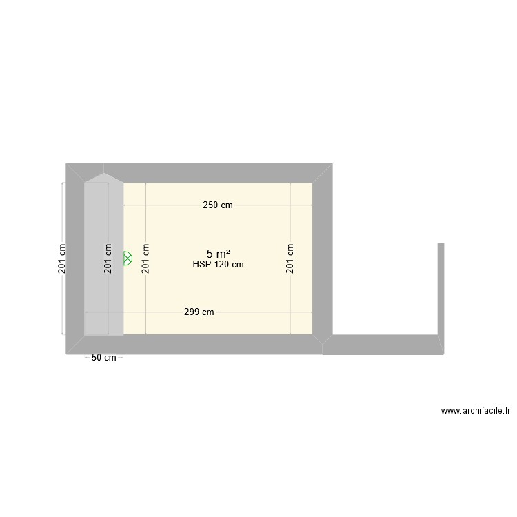 Piscine Guillot. Plan de 1 pièce et 5 m2