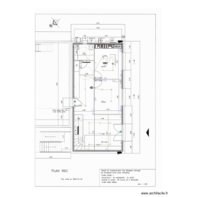 rdc extension bureaux. Plan de 0 pièce et 0 m2 rdc extension bureaux. Plan de 0 pièce et 0 m2
