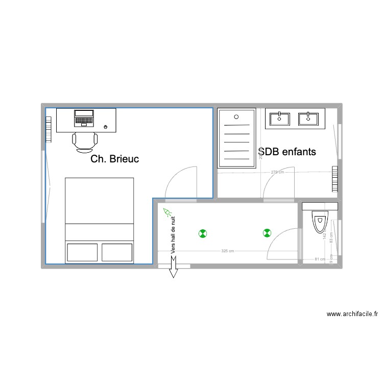 Ch Brieuc & SdB enfants. Plan de 0 pièce et 0 m2