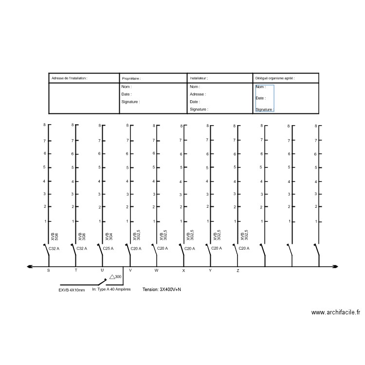 Schéma unifilaire 3. Plan de 0 pièce et 0 m2