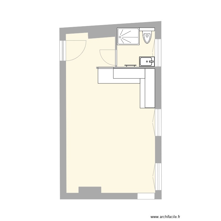 Lagny Projet 4. Plan de 1 pièce et 23 m2