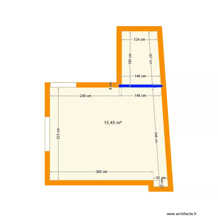 Durand - Projet avec cloison. Plan de 