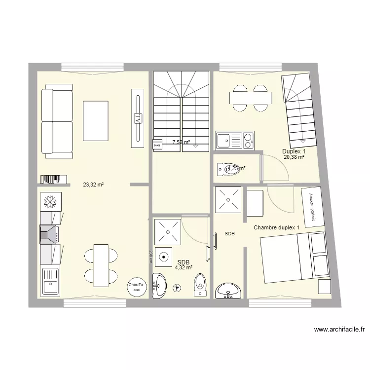 Duplex étage. Plan de Duplex étage. Plan de