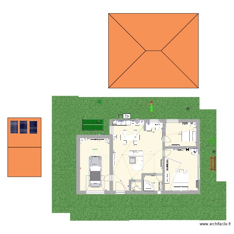 MAISON 100m . Plan de 0 pièce et 0 m2