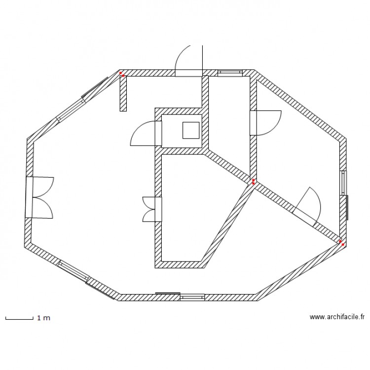 plan de maison octogonale